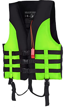 Schwimmweste für Kinder, ideale Schwimmhilfe für Jungen und Mädchen, Schwimmen Jacke mit Einstellbare Sicherheits Straps, Schwimmweste für Wassersport Grün