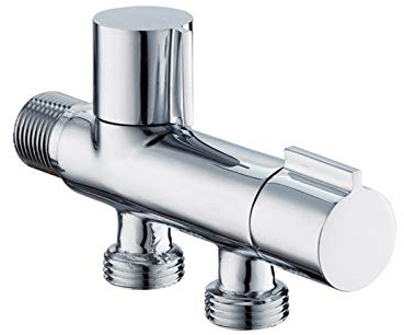 Badezimmer Doppel Outlet Eckventil G1 / 2 Wand befestigter massivem Messing Duschkopf-Toiletten-Wannen-Bassin Bidet Sprayer Wasser Eckventil für Jede Arbeitssituation (Color : L Adapter)