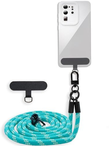 Cadorabo Handykette kompatibel mit Google Pixel 4A in GRÜN - GELB - Necklace Hülle mit Verstellbaren Band Kordel zum Umhängen