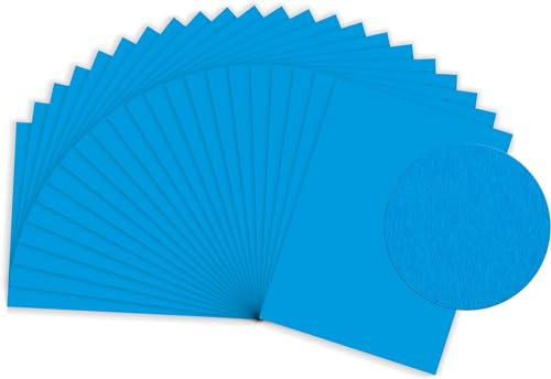 Sumico Tonzeichenpapier 50x70cm 50 Bogen schwarz I Bastelpapier 130g/m² I dickes Ton-Papier zum Basteln & Malen I Bastel-Pappe umweltfreundlich verpackt I Tonkarton bunt für Kinder, DIY (Pazifikblau)
