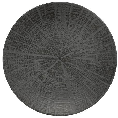 summa Pack de 6 platos llanos coupe 27cm - Color Gris - Colección Forest - Platos de Gres - Diseño elegante y moderno - Uso en casa y restaurantes