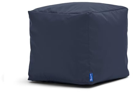 Bruni Sitzwürfel Cubo in Blaugrau– 40x40x40 cm Sitzhocker aus Deutschland, Indoor- & Outdoor-Sitzcube, Fußhocker und Bodenkissen