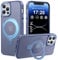 PuyaTeya Magnetic Stand for iPhone 14 pro Case, Compatible with Mag-Safe, Military Drop Protection, Anti-scratch/fingerprint Translucent Matte iPhone 14 pro Phone Case (Light Blue)