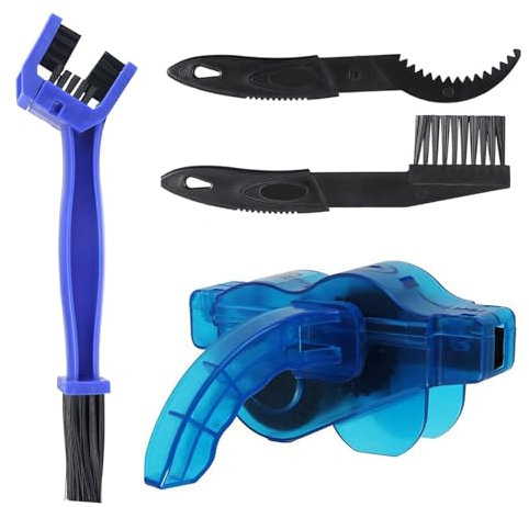 4PCS Nettoyeur de Chaîne de Vélo Set,kit de Brosse à Bicyclette,Nettoyage Chaîne Vélo Outils d'entretien,pour Tous Les Types de Vélos et VTT