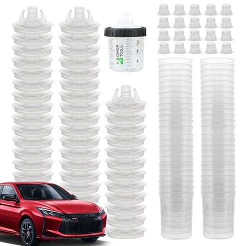 Paint Brush Cleaner Rinse Cup | Safe Reusable Spray Paint - 50 Cup and Lids System Spray Guns & Accessories for Efficient Cleanup