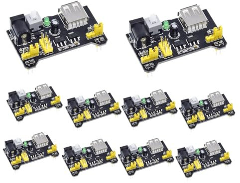 ZIUTPDAX 10PCS for MB102 Breadboard Power Supply Module 2-Way 3.3V 5V for MB102 Breadboard Module