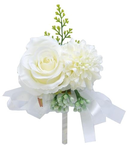 Gcerfby Künstliche Hochzeits-Boutonniere, Ansteckblume, Bräutigam, Trauzeug-Zubehör, leicht/einfach zu befestigen, vielseitige Styling-Optionen, 20 g, für Hochzeit, Geburtstag, besondere Anlässe