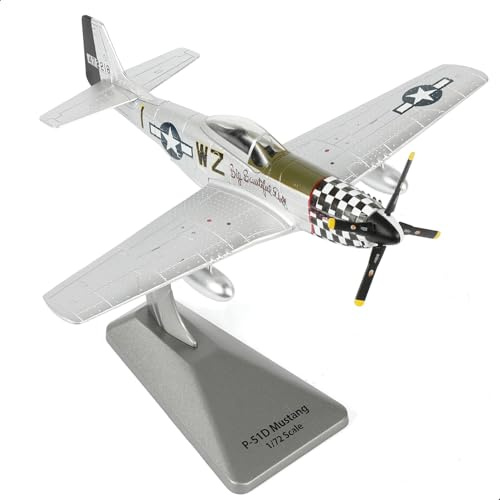 SEBUNAS 1/72 North American Aviation P-51D Silver Mustang Fighter Model | WWII U.S. Fighter Militär-Metalldruckguss-Modellbausatz für Erwachsenensammlung oder Geschenk
