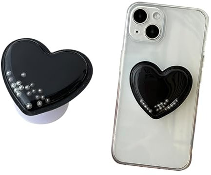 TOEECY Soporte para Móvil Love Phone Holder Soporte Movil Mesa Porta Teléfono Adhesivo Sujeta Movil Smartphone Stand Agarre Movil Accesorios para Teléfonos Móviles(Negro)