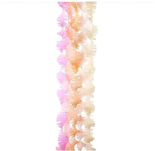Krepp Girlanden, Blüten Mix, FSC MIX, 7 Stk, 17,5 cm x 3 m, inkl. 2 m Kordel