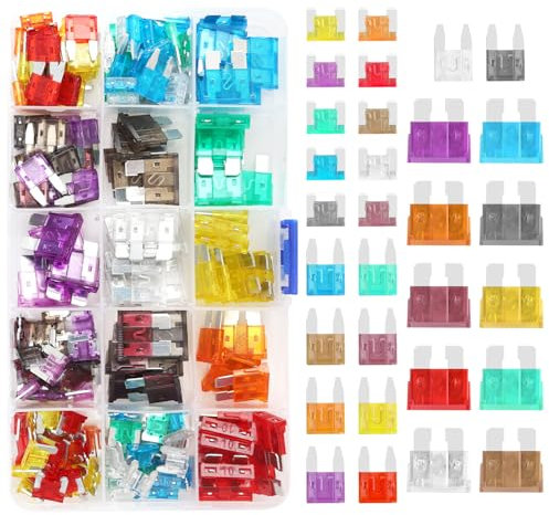 180PCS Fusible Voiture Kit de Fusibles Auto avec Fusible 20A 30 40A Mini Fusible Voiture et Fusibles Moto pour PKW Moto et Camping Car Boîte Fusible Voiture Protection contre Surcharge Court-Circuit