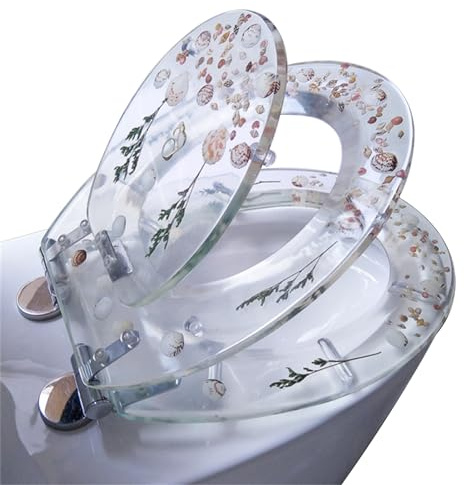 JYHCD 2-In-1 Family Toilet Seat,Resin Soft Close Mother-Child Toilet Seat Cover,Kids Toilet Seat with One Button Hinge Release,Child Toilet Seat Covers,E