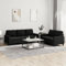 MOBCANT 2-TLG. Sofagarnitur mit Kissen Schwarz Samt Sofabezug Couchgarnitur Polstergarnitur Schlafsofa für Empfangsraum Wohnzimmer Wohnung Schlafzimmer