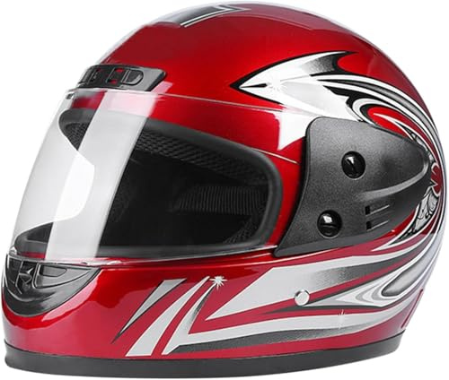 Caimcie Integralhelme für Motorradfahrer, Robuste Motorradhelme, Kompakte und leichte Integralhelme für Motorradfahrer, DOT/ECE-Zulassung B,55-62cm