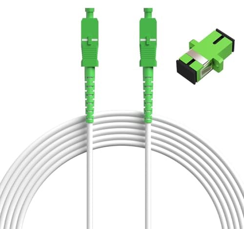 OFFCUP Cavo Fibra Ottica SC/APC per SC/APC, Bretella Fibra Ottica Simplex Monomodale 9/125μm LSZH, OFNP Cavo in Fibra Ottica (FTTH) Con Accoppiatore Fibra Ottica Gratuito(10m)