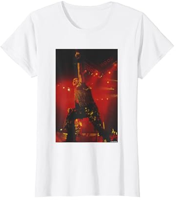 Iron Maiden Bruce Dickinson Live by Andy Willsher T-Shirt, Women, White, X-Large