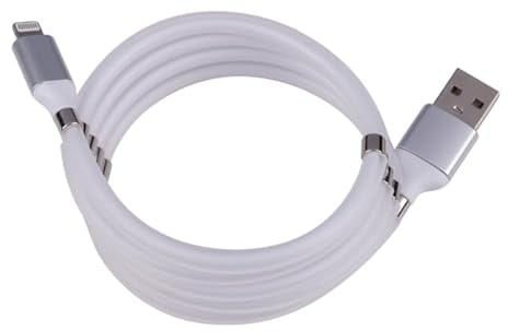 Grundig Cavo per iPhone USB-A a Lightning da 1 m, cavo di ricarica e sincronizzazione magnetica, 1 metro, cavo di ricarica e dati, bianco
