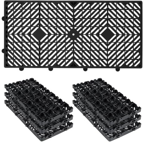 NBYTLT 6 Pcs Lightweight Plastic Pallets, 60 x 30 x 3 cm HDPE Grid Floor Pads
