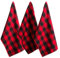 DII Buffalo Check Kitchen Collection Classic Farmhouse Geschirrtuch-Set, Baumwolle, rot/schwarz, 20x30, 3