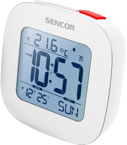 SENCOR SDC 1200 W Wecker mit Thermometer, Digitale Uhrzeit, Weiss
