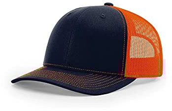 RICHARDSON Plain 112 Trucker Cap (Anthrazit/Schwarz), Marineblau/Orange, Einheitsgröße