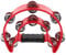 ROSENICE Hand Tambourine Schellenkranz Zweireihig Halbmond Form (Rot)
