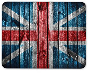 Destination Vinyl Ltd Cool Union Jack Mouse Mat Pad - Wooden Effect Flag Fun Gift PC Computer #8312