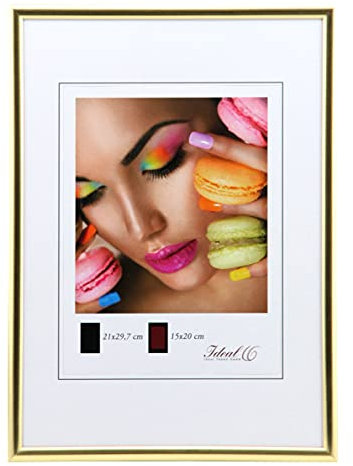 Ideal Life Kunststoff Bilderrahmen Wanddeko Collage Poster Bilder Foto Rahmen: Farbe: Gold | Format: 40x40