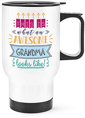 This is What an Awesome Grandma Looks Like Travel Mug Cup with Handle