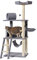 Amazon Basics Katzen-Kratzbaum mit Haus, Hängematte und Tunnel, 65 x 157 x 49 cm, grau