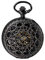 JewelryWe Retro Taschenuhr Herren Handaufzug: Vintage Hohle Spinnennetz Römische Ziffern Handaufzug Mechanische Kettenuhr Männer Skelett Uhr Schwarz mit Halskette Kette und Geschenkbox