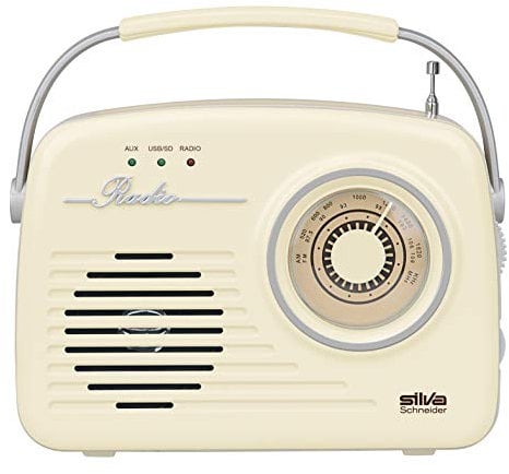 Silva-Schneider Mono 1965, Kofferradio, Netz- oder Batteriebetrieb, beige