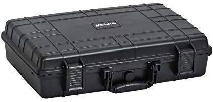 MEIJIA Portable Large Waterproof Protective Case,Hard Camera Case,Dry Case,Customized Foam Inserted, Elegant Black,Fit for Camera, Equipments, Lens,Drones (19.78X13.93X4.68)