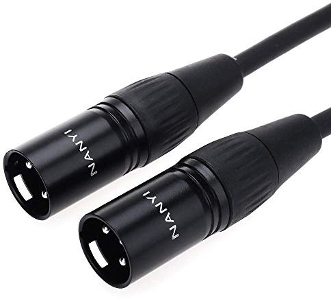 Cables de audio divisor de micrófono XLR NANYI XLR a XLR Cables de conexión 3 pines XLR macho a macho Cable de micrófono DMX Cable Patch Cords con cobre libre de oxígeno -3 metros