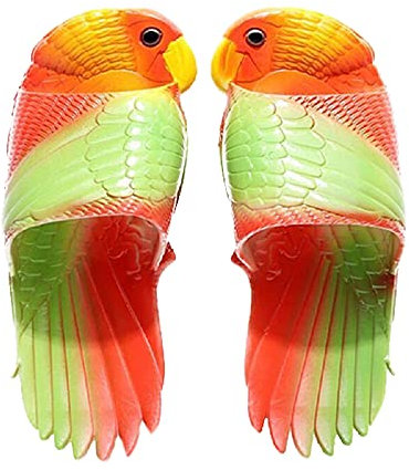 HANDKEI Sommer unisex Papagei Hausschuhe Kinder Cartoon Tier Hausschuhe lustige Papagei Strand Hausschuhe Sandalen (40/41 EU, Multicolor 3, numeric_40)