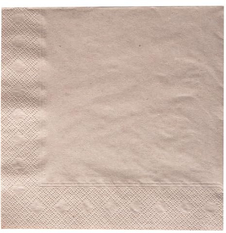 NATUREStar Bio Servietten Nature, 33 x 33 cm, 2-lagig, 1/4-Falz, natur | Recyclingpapier, FSC®-Recycled, 2000 Stück, Cocktailservietten