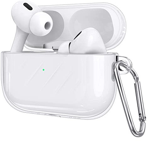 ESR for AirPods Pro 2nd Generation Case, Compatible with AirPods Pro Case 2nd/1st Gen (2023/2022/2019), Clear Protective TPU Cover with Carabiner, Supports Wireless Charging, Clear
