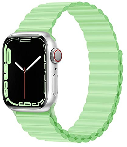 Magnet Band für Apple Watch Armband 41mm 45mm 40mm 44mm 42mm 46mm 38mm Herren/Damen,Silikon Sport Loop Strap für Apple Watch 8 Armbänder iWatch Series 10 9 8 7 6 5 4 3 SE Ultra 49mm-42/44/45/46 mm