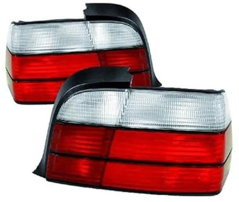 DM Autoteile 1109 Rückleuchten Set Rot-Weiss kompatibel für BMW E36 Limousine auch M3 Bj 91-99