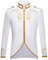 FYMNSI Herren Prinz Kost?m Blazer Gothic Steampunk Frack Mantel M?nner Smoking Festlich Anzug Mittelalter Viktorianischen Retro Jacke Uniform Karneval Fasching Halloween Party Cosplay Wei? S
