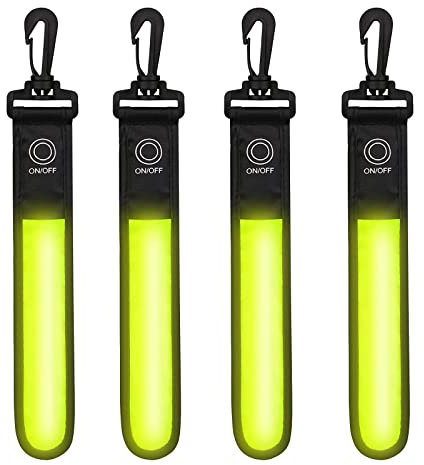 Sylanda LED Blinklicht für Schulranzen, 4 Stück Kinder Reflektoren Blinklicht Schulranzen 3 Modi Sicherheitslicht Wasserdicht Reflektor Anhänger für Rucksack Wandern Joggen (Yellow)