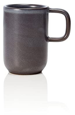 ROCKZZERO 6 Kaffeebecher im Set - Steingut, spülmaschinenfest und temperaturbeständig - Becher aus umweltfreundlichen Rohstoffen - Dunkelgrau - 370 ml