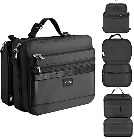 KYG Kulturbeutel Kulturtasche zum Aufhängen für Damen, Herren und Kinder Reise Kosmetiktasche 8.6 Liter Groß Wasserdicht Waschtasche Abnehmbare 2 in 1 Waschbeutel Schwarz L
