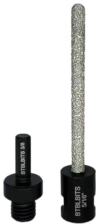 BTBLBITS Diamond Mortar Raking Bit 5/16 x 4 Mortar Router Bits with 5/8-11 Thread Plus 3/8 Hex Shank Adapter for Mortar Raking Tuck Pointing Granite Marble Concrete Brick Stone Removal