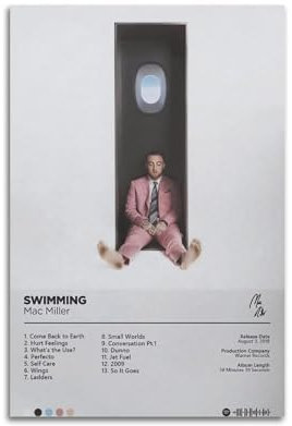 PALUCI Mac Miller Poster, Albumcover, Poster, Leinwand, Foto, Schlafzimmer, Musikposter, Album, Vintage-Musikposter und Kunstdrucke, dekoratives Geschenk für Zuhause, 30 x 45 cm, ungerahmter Stil