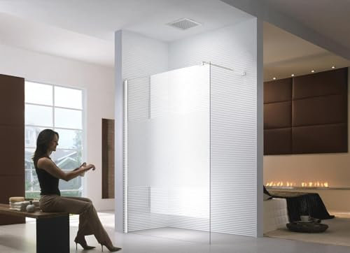 Glaszentrum Hagen - (Typ/WT) Duschwand Glas Duschabtrennung Walk-In Dusche ESG Echtglas Duschtrennwand - Profile in weiß (Satiniert-Mitte 60-80-60, 120x200cm)