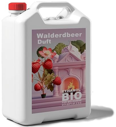 5 Liter Bioethanol Premium 100% fürAlkohol für Kamin (WALDERDBEEREDUFT, 5L)