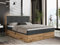 MKS MEBLE Boxspringbett 180x200 mit Bettkasten, Polsterbett 180x200 mit Matratze H3, Boxspringbett 180x200 mit Kopfteil, Boxspringbett mit Massivholz - Nessi - Dunkelgrau Struktur - H3