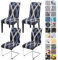 Alishomtll Stretch Stuhlhussen 4er/6er Set Grau Stuhlbezug Schwingstuhl Elastische Esszimmer Stuhlhussen Abnehmbarer Waschbarer Stühle Schutz für Küche Restaurant Hotel Bankett (Grau Linien, 4 Stück)