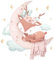 Hoppla - XL Wandtattoo für Kinderzimmer - Wandaufkleber - Babyhirsch auf dem Mond - 70x63cm - Babyzimmerdekoration - Wiederverwendbarer Wandsticker, Aufkleber, Kinderzimmersticker, Mädchenzimmer
